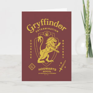 Cartão GRYFFINDOR™ Determinação Coragem Bravura Brasão