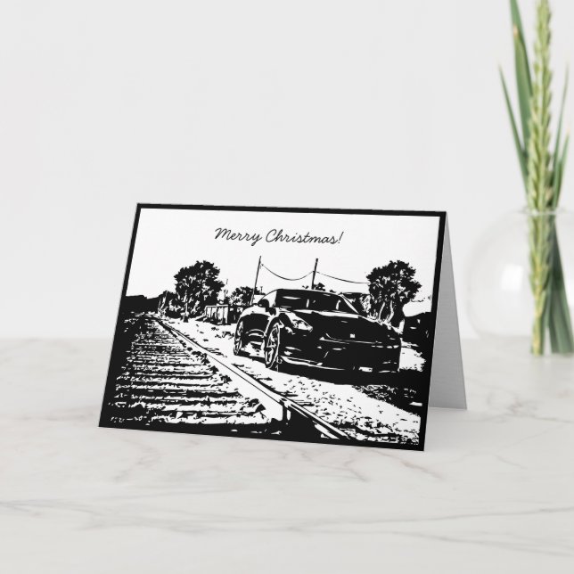 Cartão GTR do feriado do Natal da skyline (Frente)