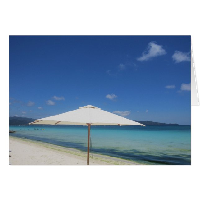 Cartão guarda-chuva branco (Frente Horizontal)