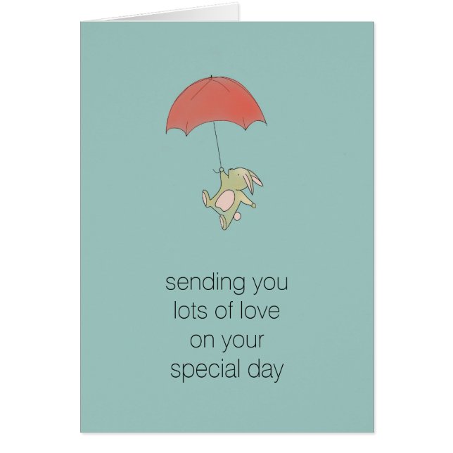 Cartão Guarda-chuva do coelho (Frente)