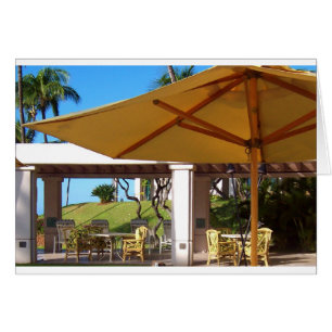 Cartão Guarda-chuva ensolarado de Lanai, baía de Manele,