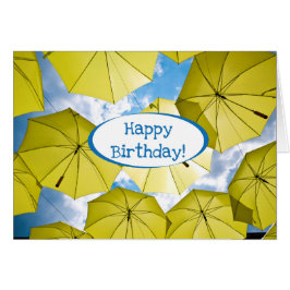 Cartão Guarda-chuvas Amarelo e Brilhante