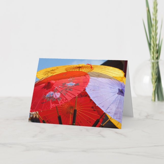 Cartão Guarda-chuvas chineses (Frente)