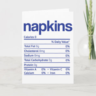 Cartão Guardanapos Fato de Nutrição Engraçado Dia de Ação