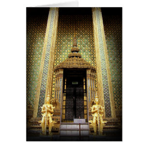 Cartão Guardiães da foto dourada de Tailândia do palác