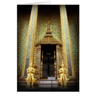 Cartão Guardiães da foto dourada de Tailândia do palácio