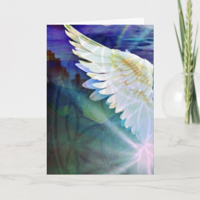 Cartão Guardian Angel Indigo Wing – Blank Greeting (Frente)
