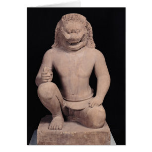 Cartão Guardião de cabeça-leão, Estilo Banteay Srei, c.96