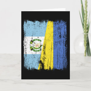 Cartão Guatemala Ucrânia Meia Bandeira Guatemalense Ucran