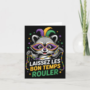Cartão Guaxinim do Mardi Gras Laissez Les Bon Temps Roule