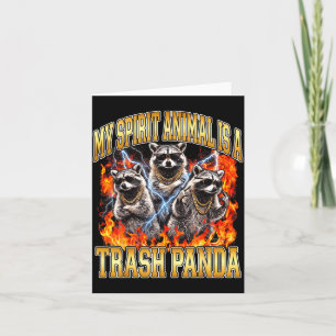 Cartão Guaxinim Meu Animal Srit É Um Panda Lixo Bota Funn