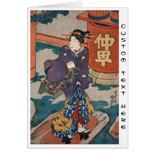 Cartão Gueixa japonesa Utagawa do ukiyo-e do vintage