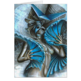 Cartão Gueixa no azul