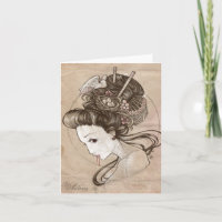 Gueixa Notecard do zombi