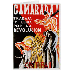 Cartão Guerra civil espanha de 1936 CNT-FAI original post