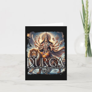 Cartão Guerra da Deusa Durga Mitologia Hindu Devi Shakti