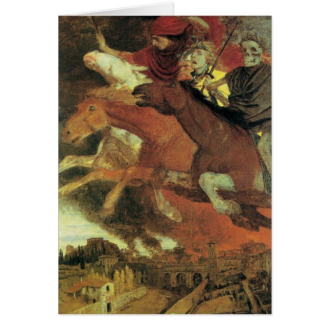 Cartão Guerra de Arnold Bocklin, simbolismo venenoso de a (Frente)