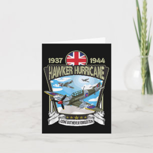 Cartão Guerra Mundial 2 Aeronaves britânicas Hawker Hurri
