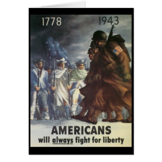 Cartão Guerra mundial 2 da luta dos americanos