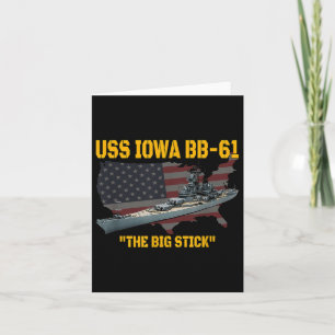 Cartão Guerra Mundial Ii Warship Uss Iowa & Ww2 Bb-61