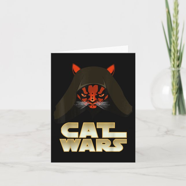 Cartão Guerras de Gatos - Gato Engraçado  (Frente)