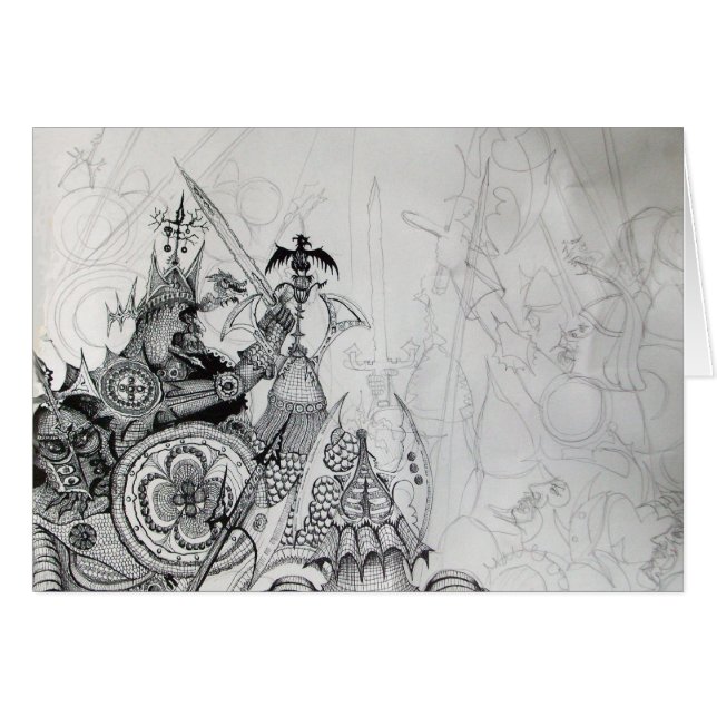 Cartão GUERRAS GÓTICAS,Cavaleiros Bárbaros,Fantasia (Frente Horizontal)