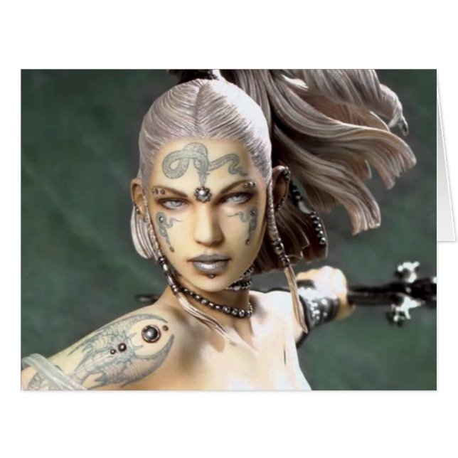 Cartão Guerreiro feericamente (Frente horizontal)