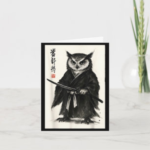 Cartão Guerreiro samurai engraçado estilo anime japonês m