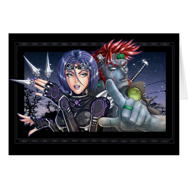 Cartão Guerreiros de Manga (Frente Horizontal)