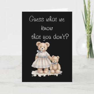 Cartão Guess What We Know – Gender Reveal Card