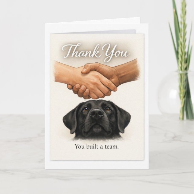 Cartão Guide Dog Team Thank You – You Built a Team Card (Frente)