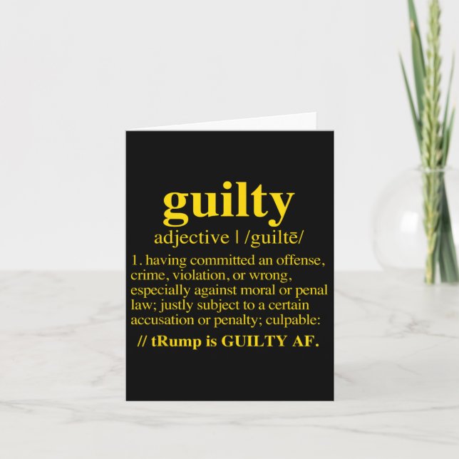 Cartão Guilty - Guilty Definition (amarelo) (Frente)