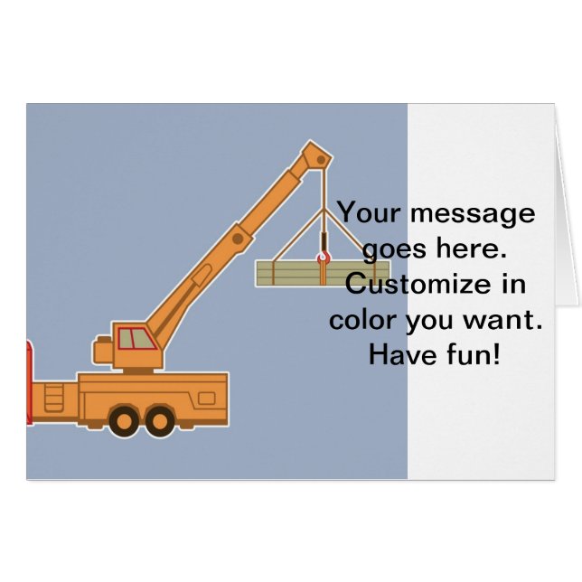 Cartão Guindaste pesado do equipamento do transporte (Frente Horizontal)