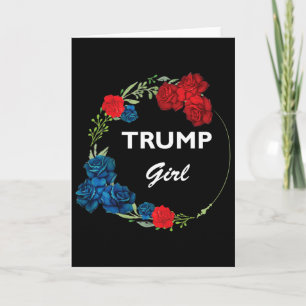 Cartão Guirlanda de Flores da Garota do Trump