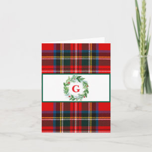 Cartão Guirlanda de Natal Royal Stewart MONOGRAMA 