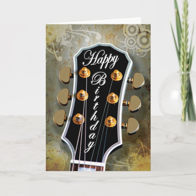 Cartão Guitar Birthday Card (Frente)