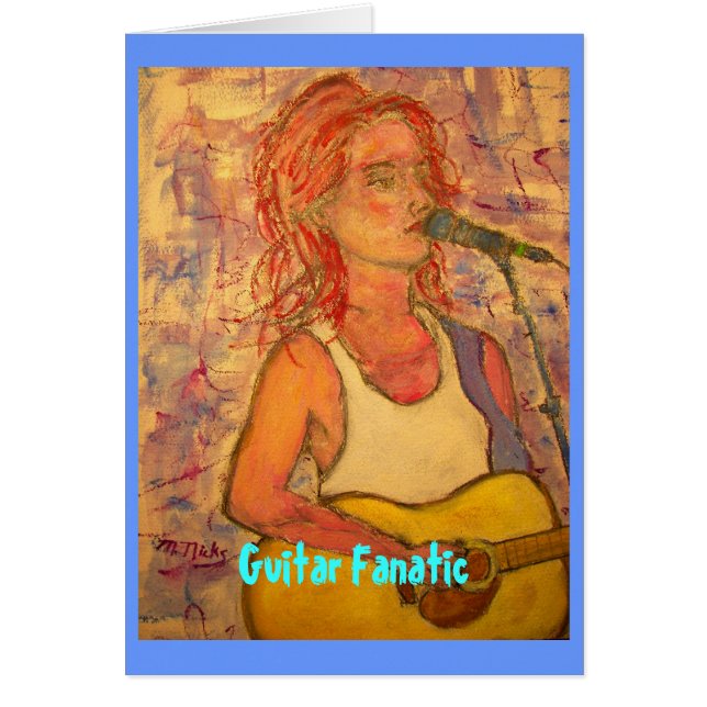 Cartão Guitar Fanatic Girl (Frente)