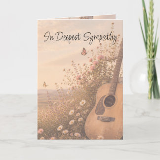 Cartão Guitar Music Beautiful Garden Flower Sympathy