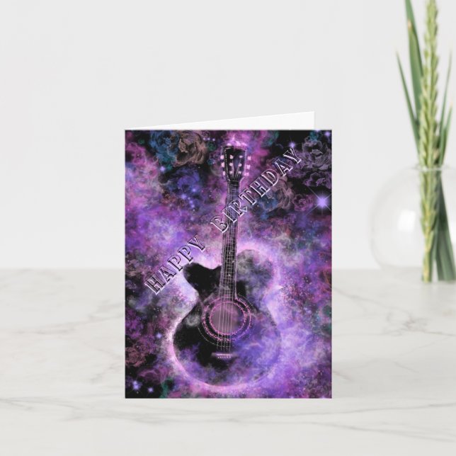 Cartão Guitar Music Happy Birthday Card (Frente)