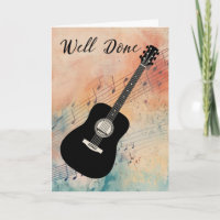 Guitar Music Performance Congratulation Watercolor