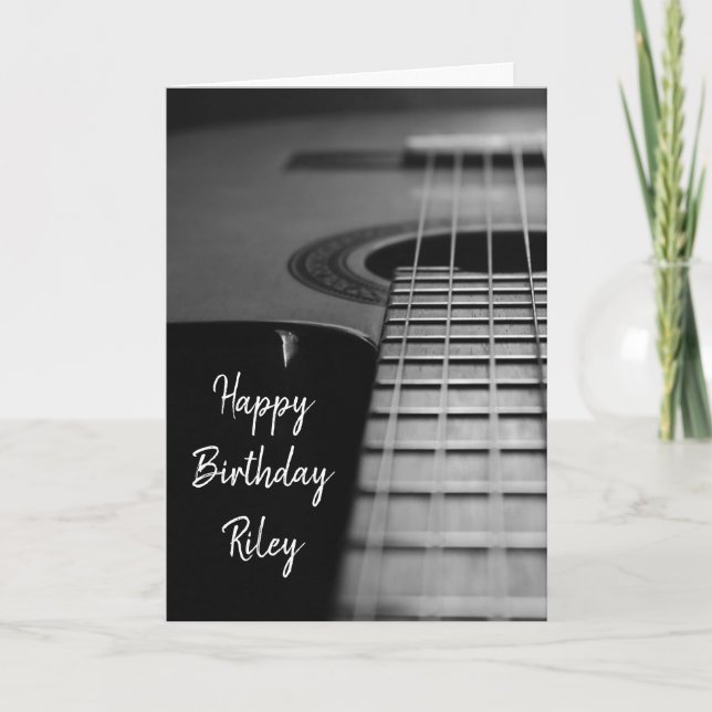 Cartão Guitar Themed Birthday (Frente)