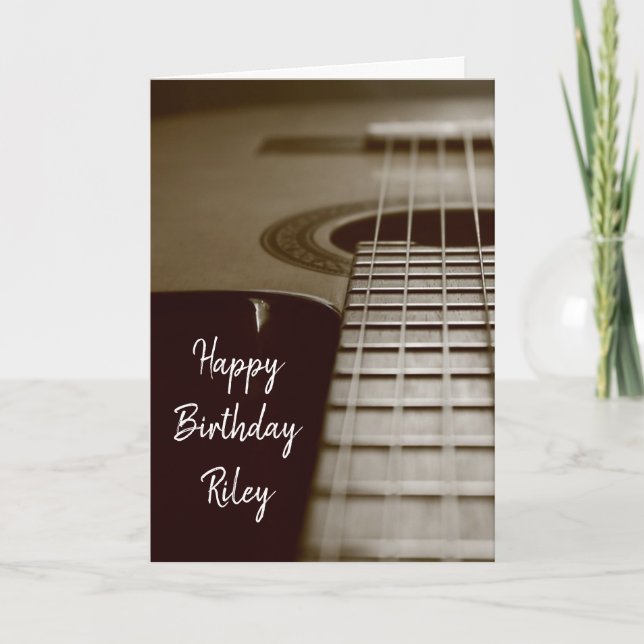 Cartão Guitar Themed Birthday (Frente)