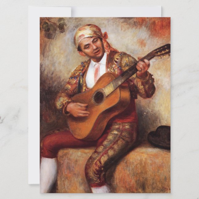 Cartão Guitarista espanhol (por Pierre-August Renoir) (Frente)