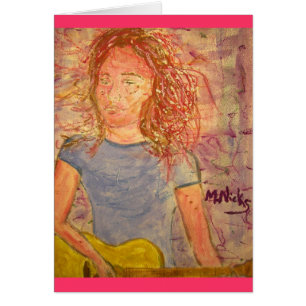 Cartão guitarra acústica e esboço