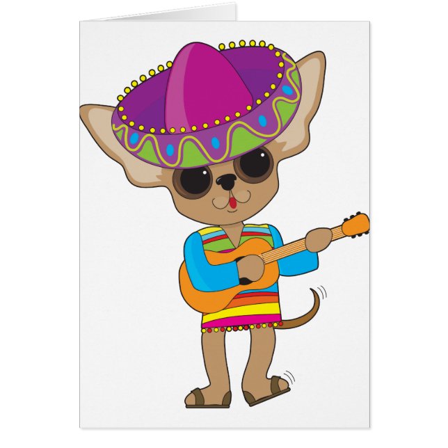 Cartão Guitarra da chihuahua (Frente)