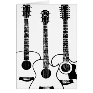 Cartão guitarras acústicas simples