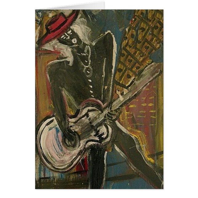 Cartão Guitarrista Abstrato V (Frente)