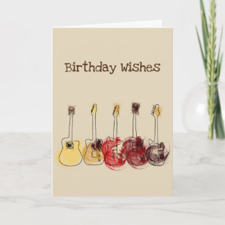Cartão Guitars birthday card