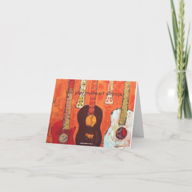 Cartão guitars, You play my heart strings. card (Frente)