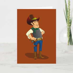 Cartão Gun Control Debate, Cowboy Greeting Card